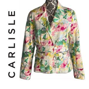 Carlisle Women’s Handpainted Floral Denim‎ Jacket - Size 8